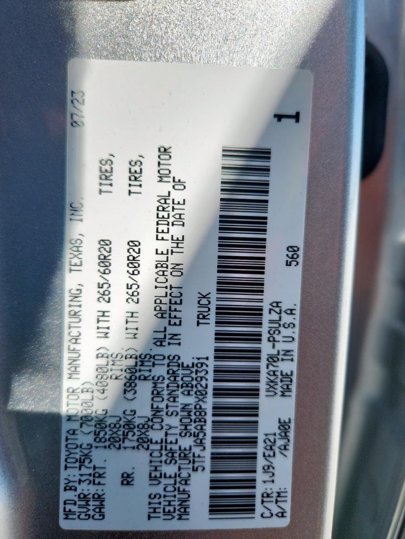 2023 TOYOTA TUNDRA CREWMAX LIMITED 5TFJA5AB8PX029391