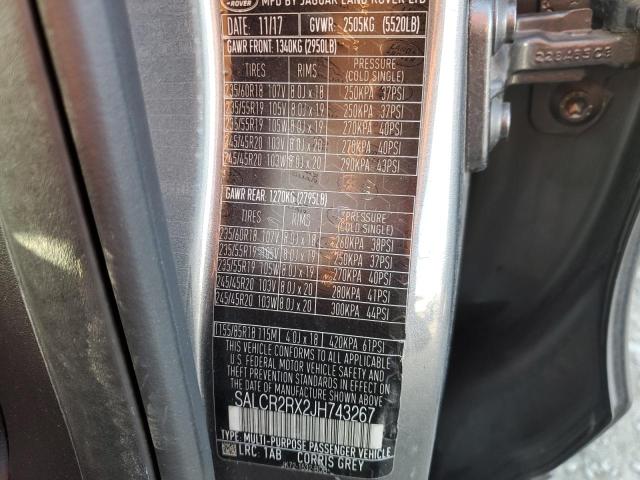 2018 LAND ROVER DISCOVERY SALCR2RX2JH743267