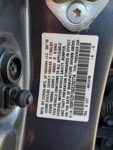 2016 HONDA CIVIC EX 19XFC2F75GE232774