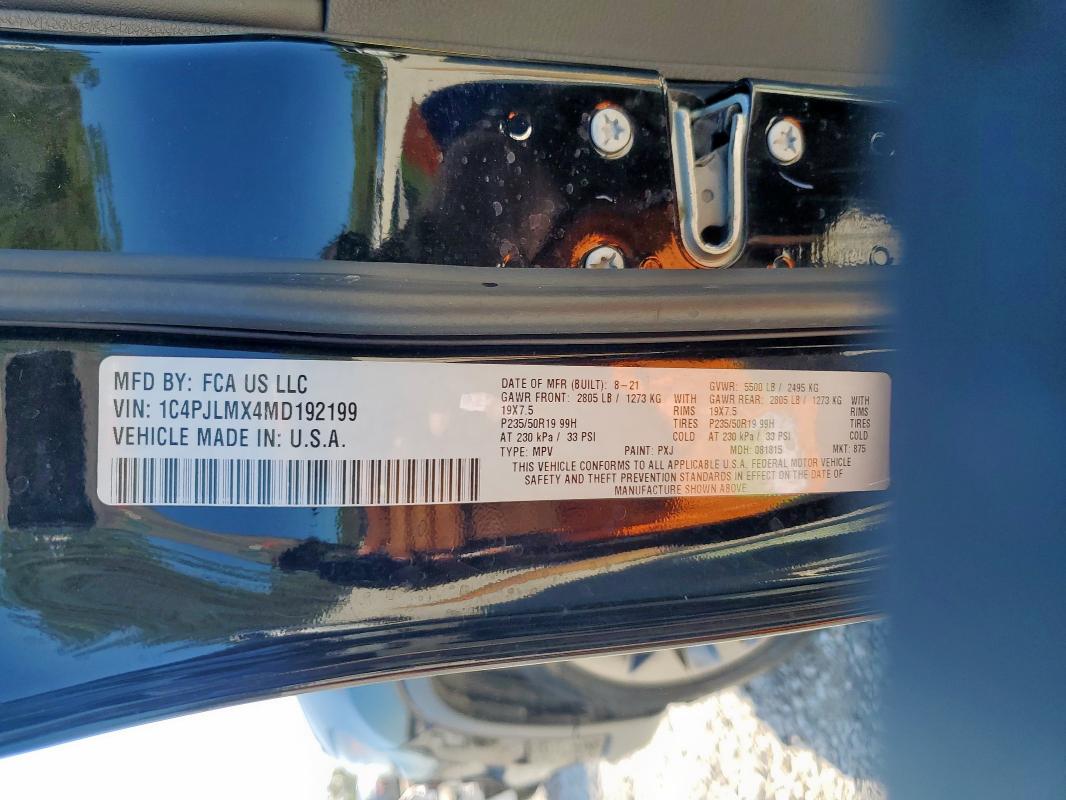 2021 JEEP CHEROKEE L #3291478992