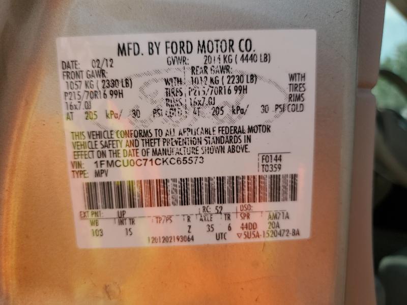 2012 FORD ESCAPE XLS - 1FMCU0C71CKC65573