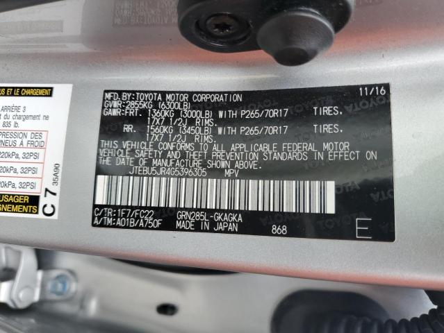 2016 TOYOTA 4RUNNER SR - JTEBU5JR4G5396305