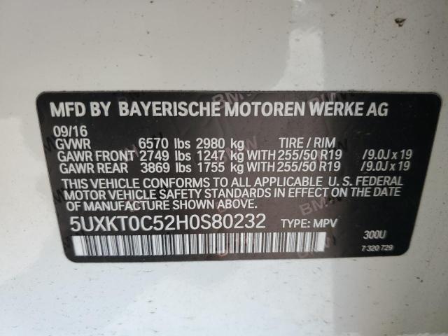 2017 BMW X5 XDR40E 5UXKT0C52H0S80232