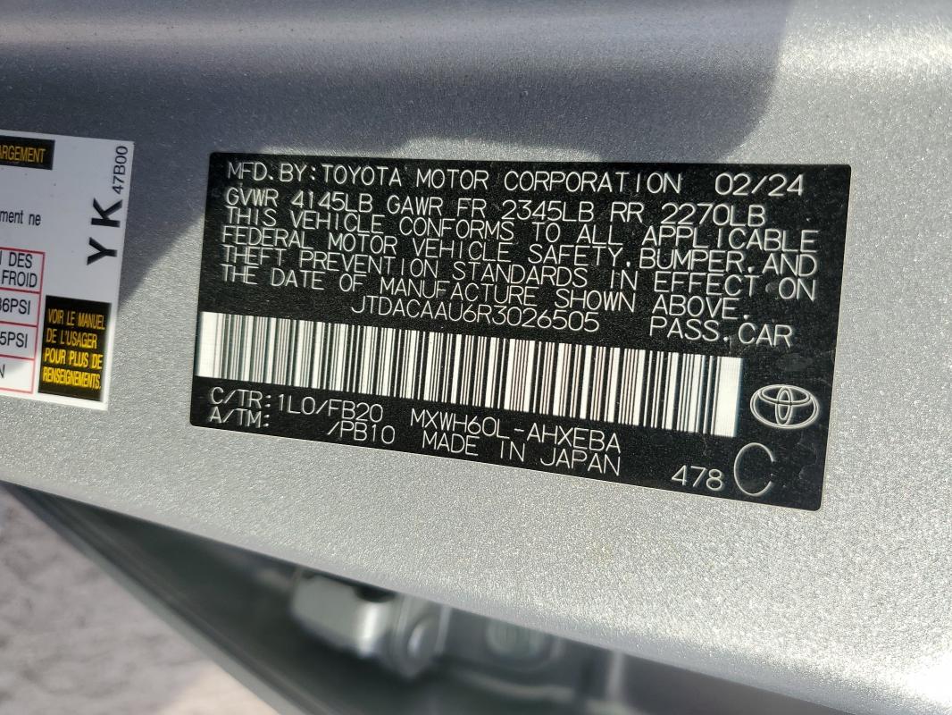 2024 TOYOTA PRIUS LE - JTDACAAU6R3026505