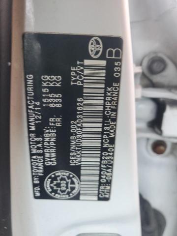 2015 TOYOTA YARIS - VNKKTUD30FA031626