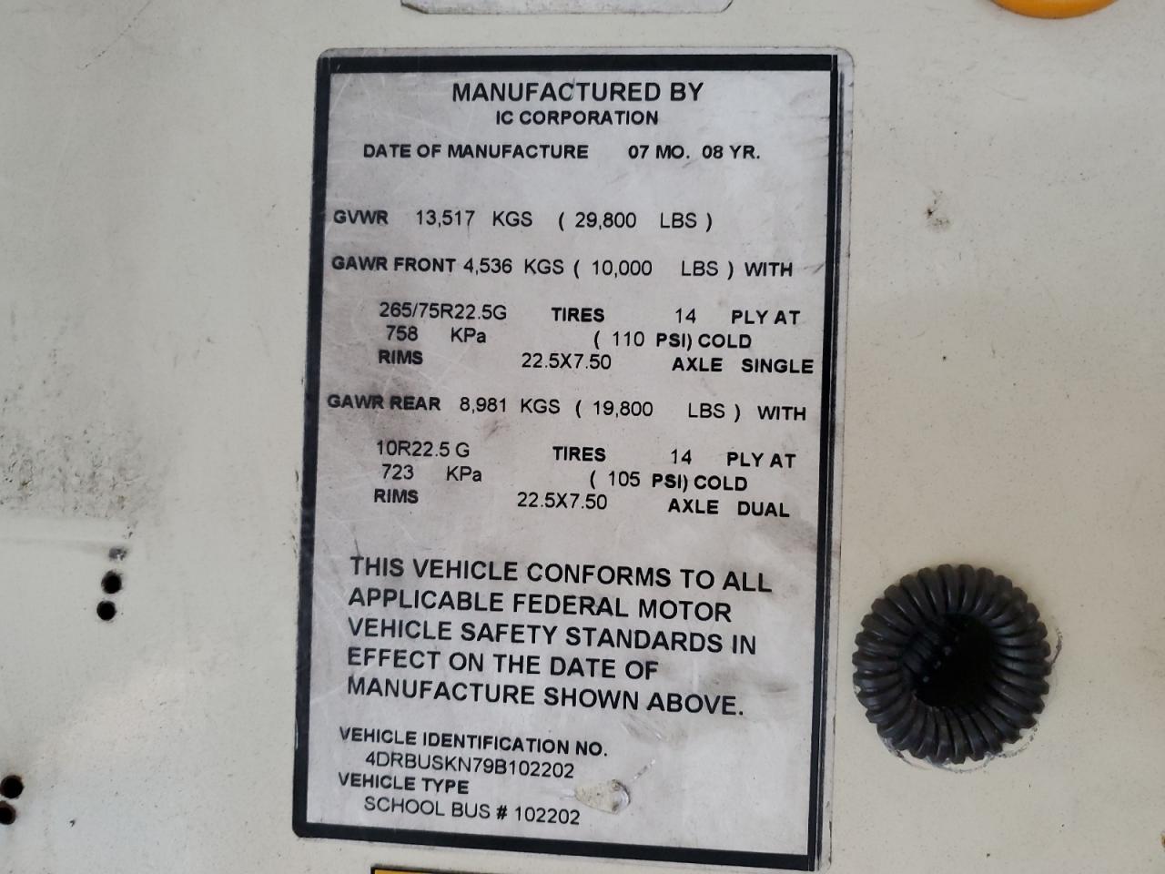 Lot #3273801354 2009 IC CE SERIES SCHOOL