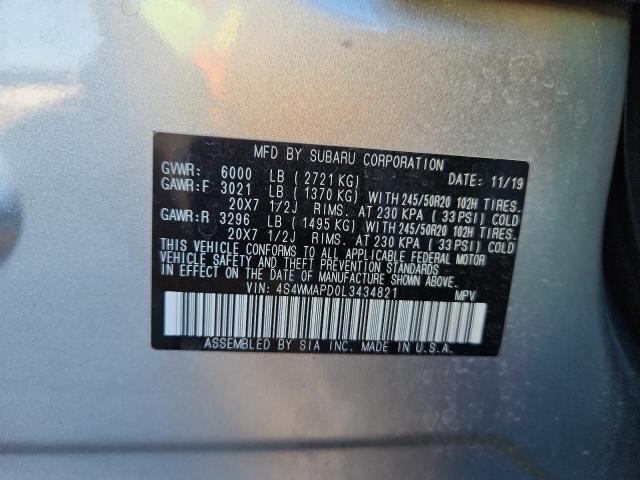 2020 SUBARU ASCENT LIM - 4S4WMAPD0L3434821