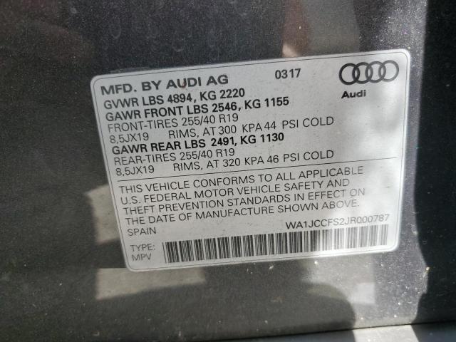 2018 AUDI Q3 PREMIUM WA1JCCFS2JR000787