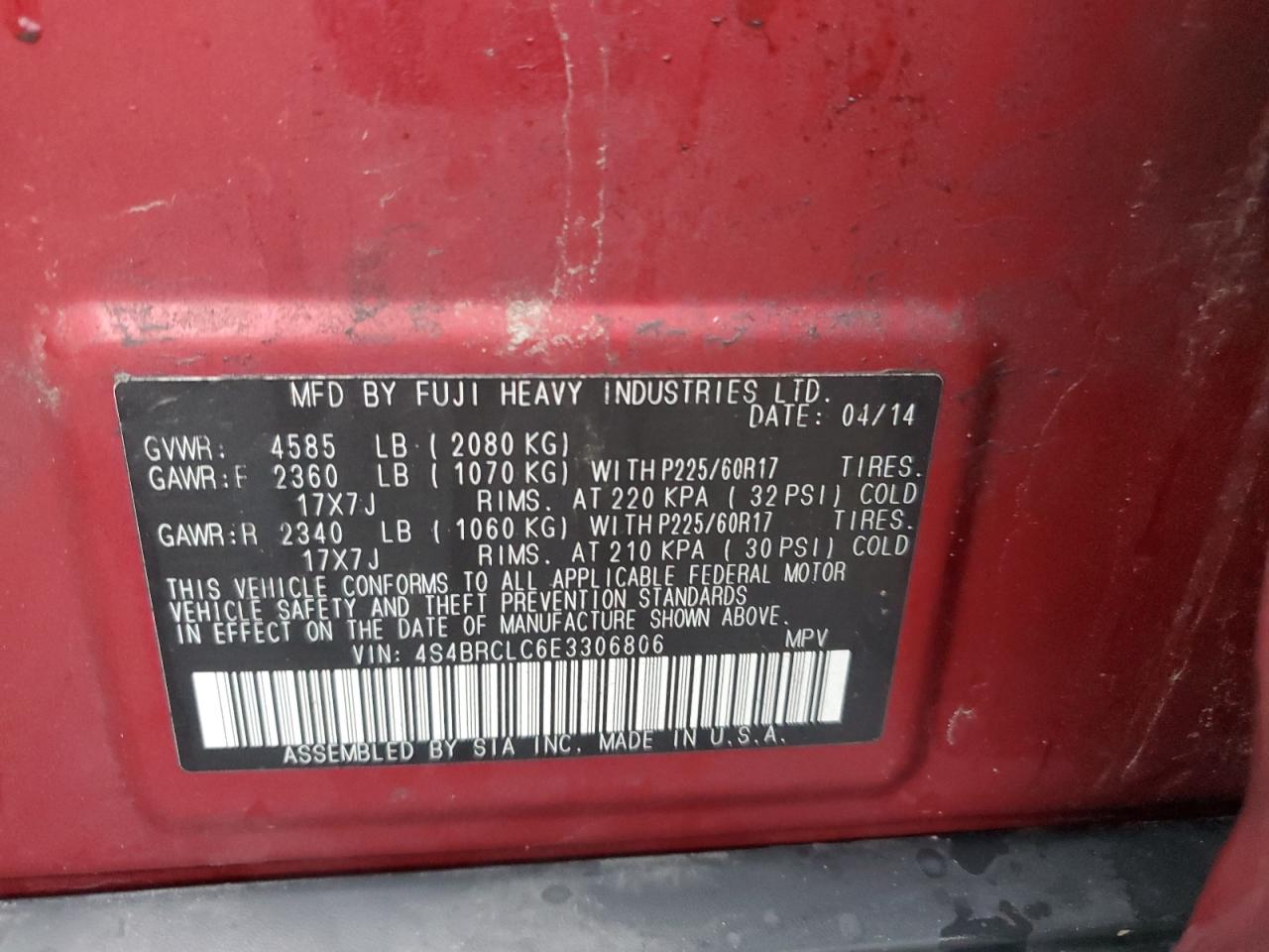 SUBARU OUTBACK 2.5I LIMITED