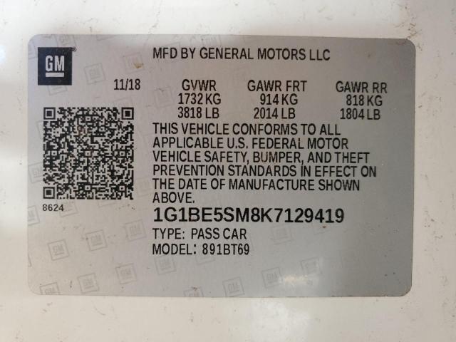 2019 CHEVROLET CRUZE LT 1G1BE5SM8K7129419