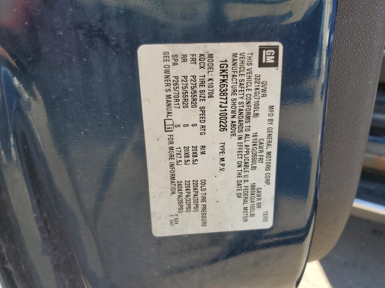 Lot #3280312993 2007 GMC YUKON DENA