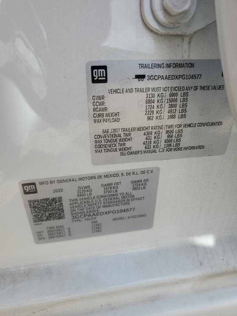 2023 CHEVROLET SILVERADO 3GCPAAEDXPG104577