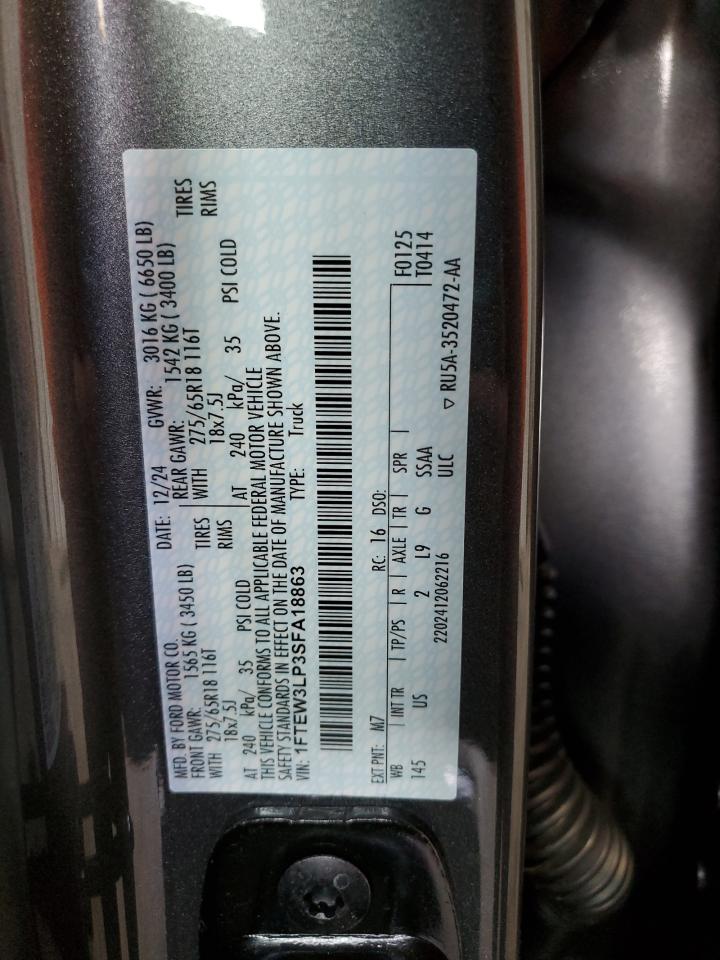 Lot #3301945422 2025 FORD F150 XLT