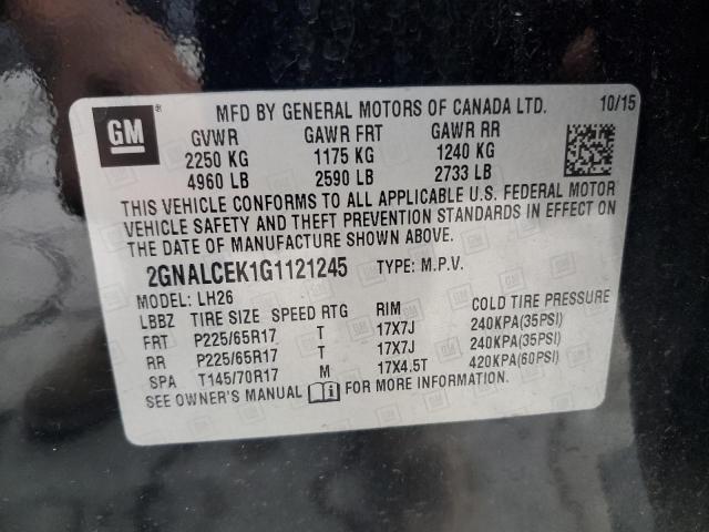 2016 CHEVROLET EQUINOX LT #3293476450