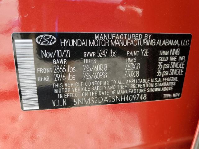 2022 HYUNDAI SANTA FE S - 5NMS2DAJ5NH409748