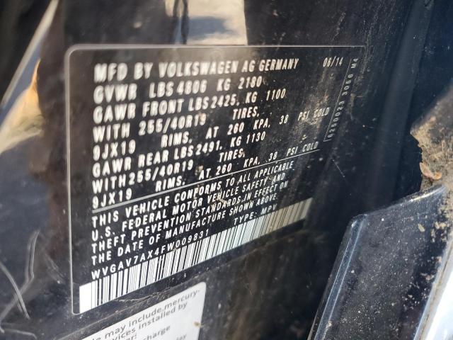 2015 VOLKSWAGEN TIGUAN S WVGAV7AX4FW009831