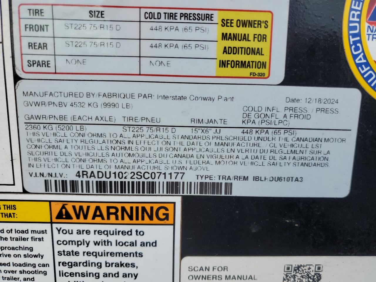 Lot #3268336027 2025 INTERSTATE 10' BUMPER PULL DUMP