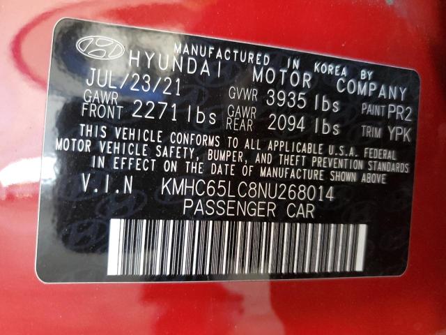 2022 HYUNDAI IONIQ BLUE - KMHC65LC8NU268014