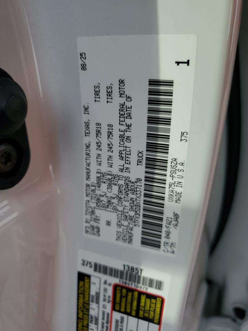 2026 TOYOTA TUNDRA CRE #3297196458