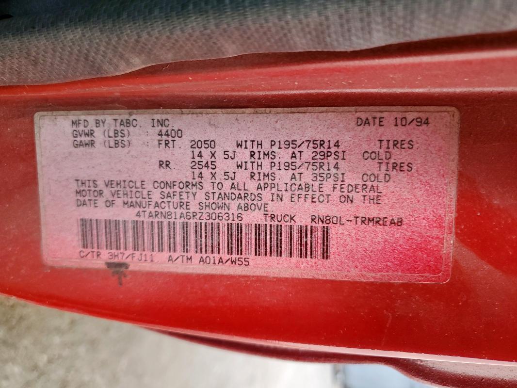 1994 TOYOTA PICKUP 1/2 #3291507929