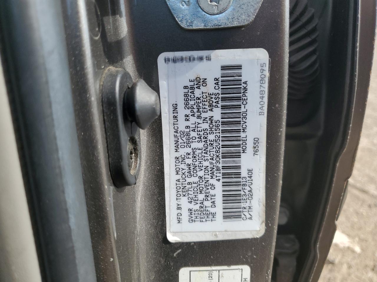 Lot #3294585047 2002 TOYOTA CAMRY LE