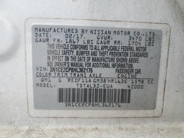 2017 NISSAN VERSA NOTE 3N1CE2CP8HL362176