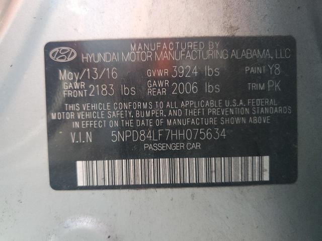 2017 HYUNDAI ELANTRA SE 5NPD84LF7HH075634