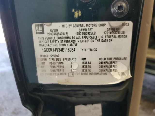 2004 CHEVROLET SILVERADO #3284640329