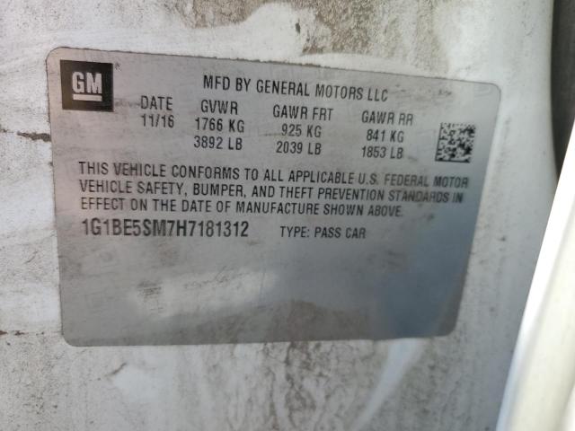 2017 CHEVROLET CRUZE LT - 1G1BE5SM7H7181312