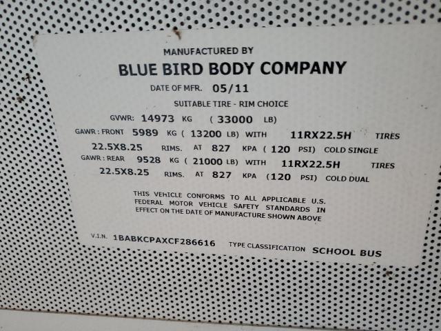 2012 BLUE BIRD ALL AMERICAN - FE #3304514440