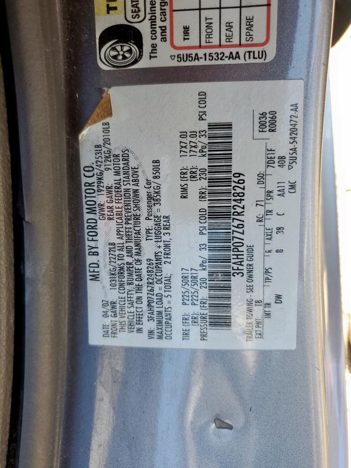 Lot #3287727195 2007 FORD FUSION SE