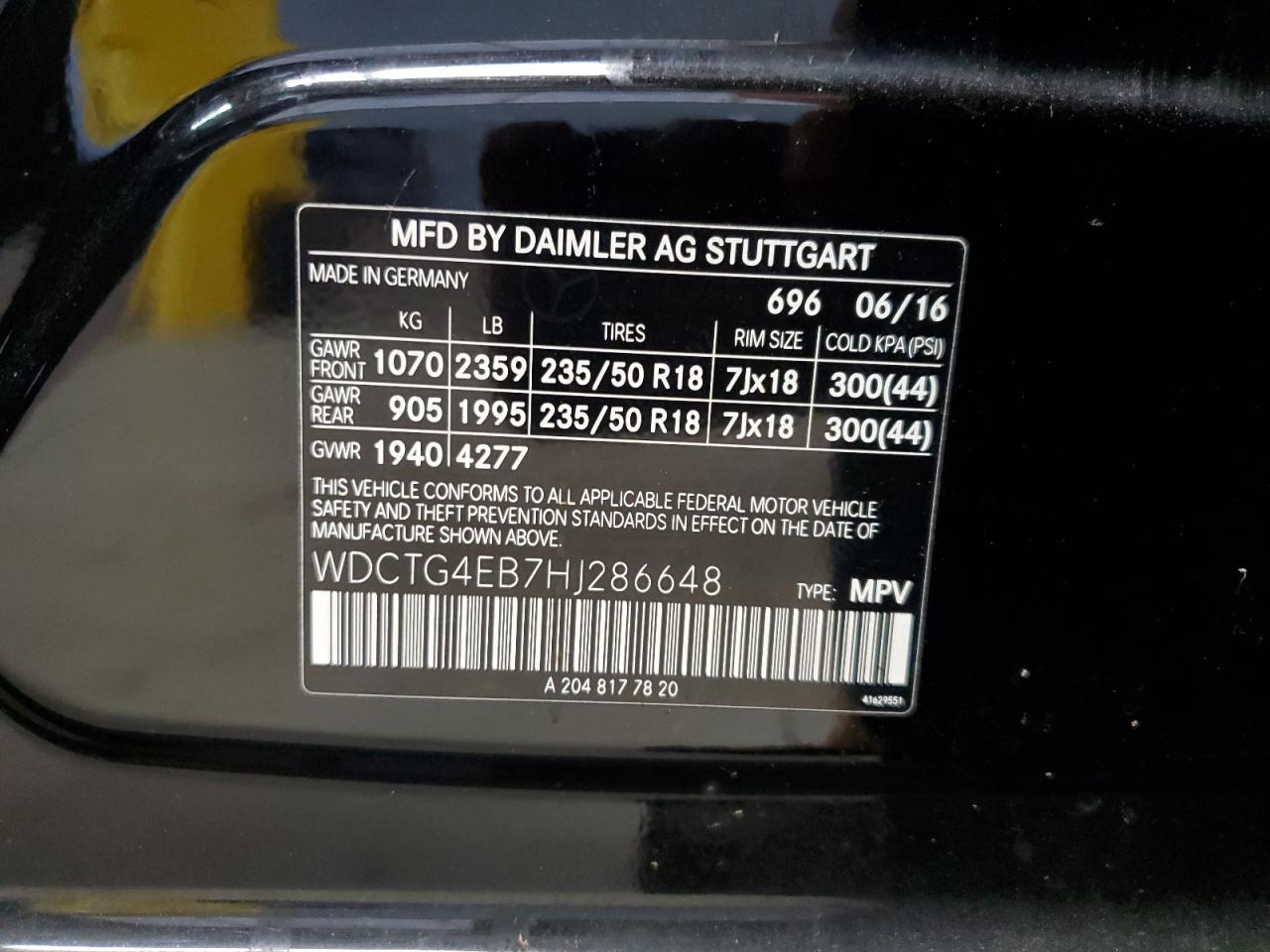 Lot #3255499086 2017 MERCEDES-BENZ GLA 250