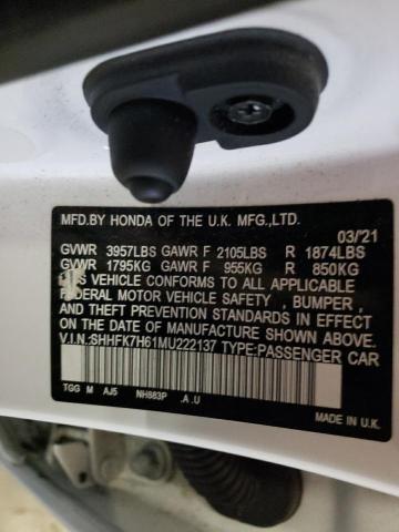 2021 HONDA CIVIC EX - SHHFK7H61MU222137