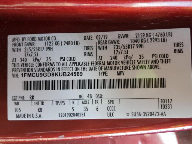 2019 FORD ESCAPE SE #3304752941