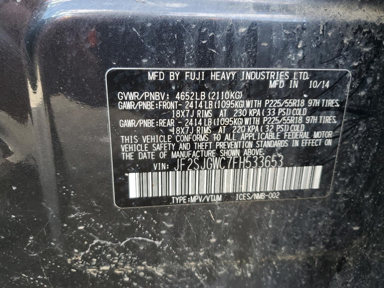 SUBARU FORESTER 2.0XT TOURING