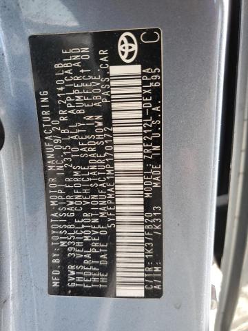 2021 TOYOTA COROLLA LE #3301627630