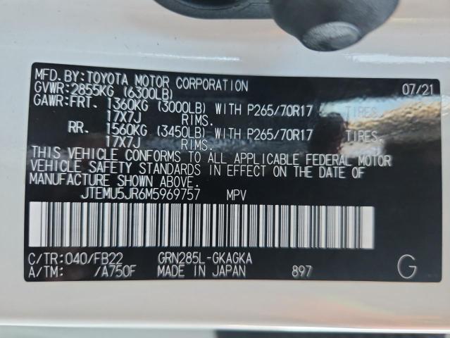 2021 TOYOTA 4RUNNER SR - JTEMU5JR6M5969757