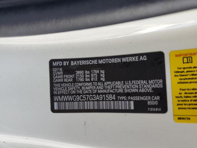 2016 MINI COOPER S WMWWG9C57G3A91584