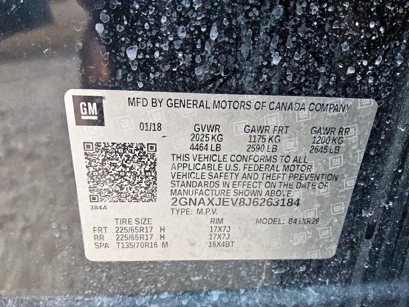 2018 CHEVROLET EQUINOX LT - 2GNAXJEV8J6263184