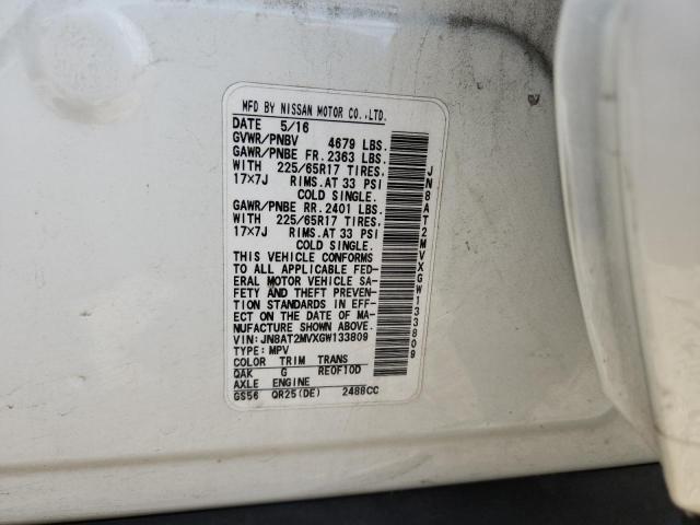 2016 NISSAN ROGUE S - JN8AT2MVXGW133809