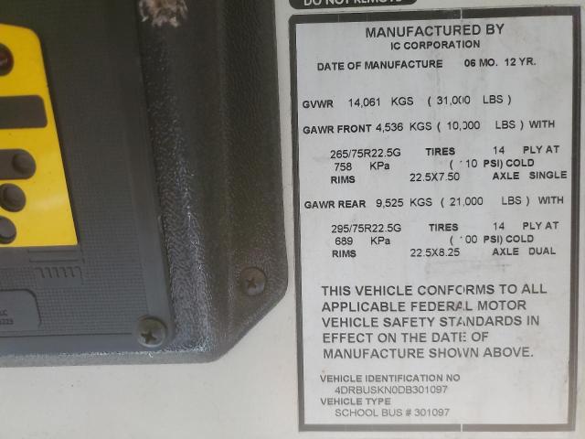 2013 IC CORPORATION CE SERIES SCHOOL #3279886274