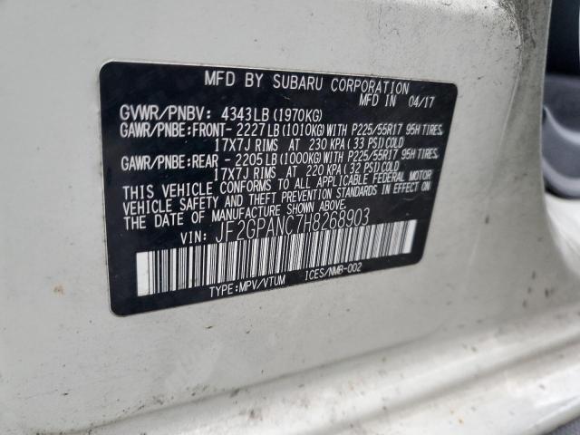 2017 SUBARU CROSSTREK - JF2GPANC7H8268903