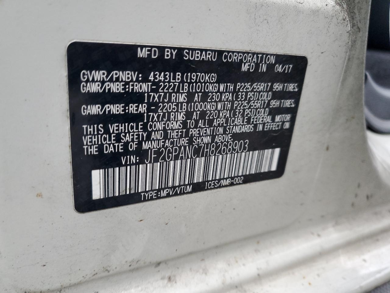 SUBARU CROSSTREK LIMITED