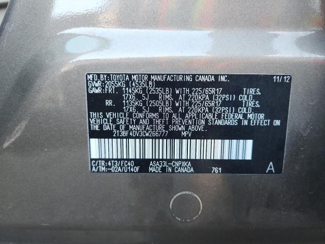 2012 TOYOTA RAV4 - 2T3BF4DV3CW266777