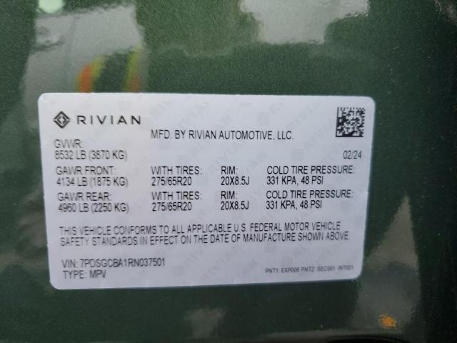 2024 RIVIAN R1S ADVENT - 7PDSGCBA1RN037501
