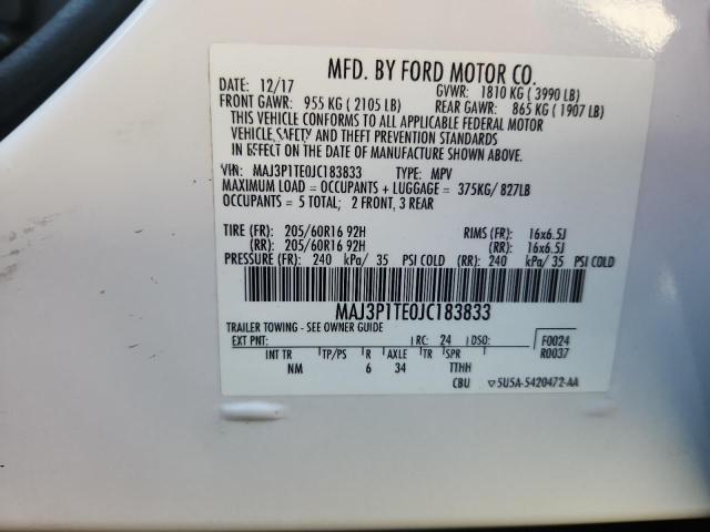 2018 FORD ECOSPORT S #3302799887