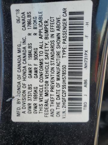 2018 HONDA CIVIC LX #3310342994