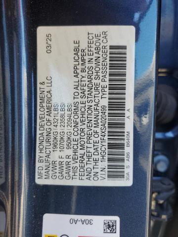 2025 HONDA ACCORD SE 1HGCY1F4XSA020499