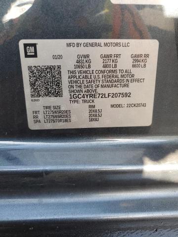 2020 CHEVROLET SILVERADO 1GC4YRE72LF207592