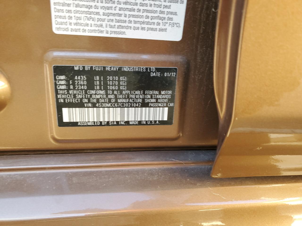 SUBARU LEGACY 2.5I PREMIUM